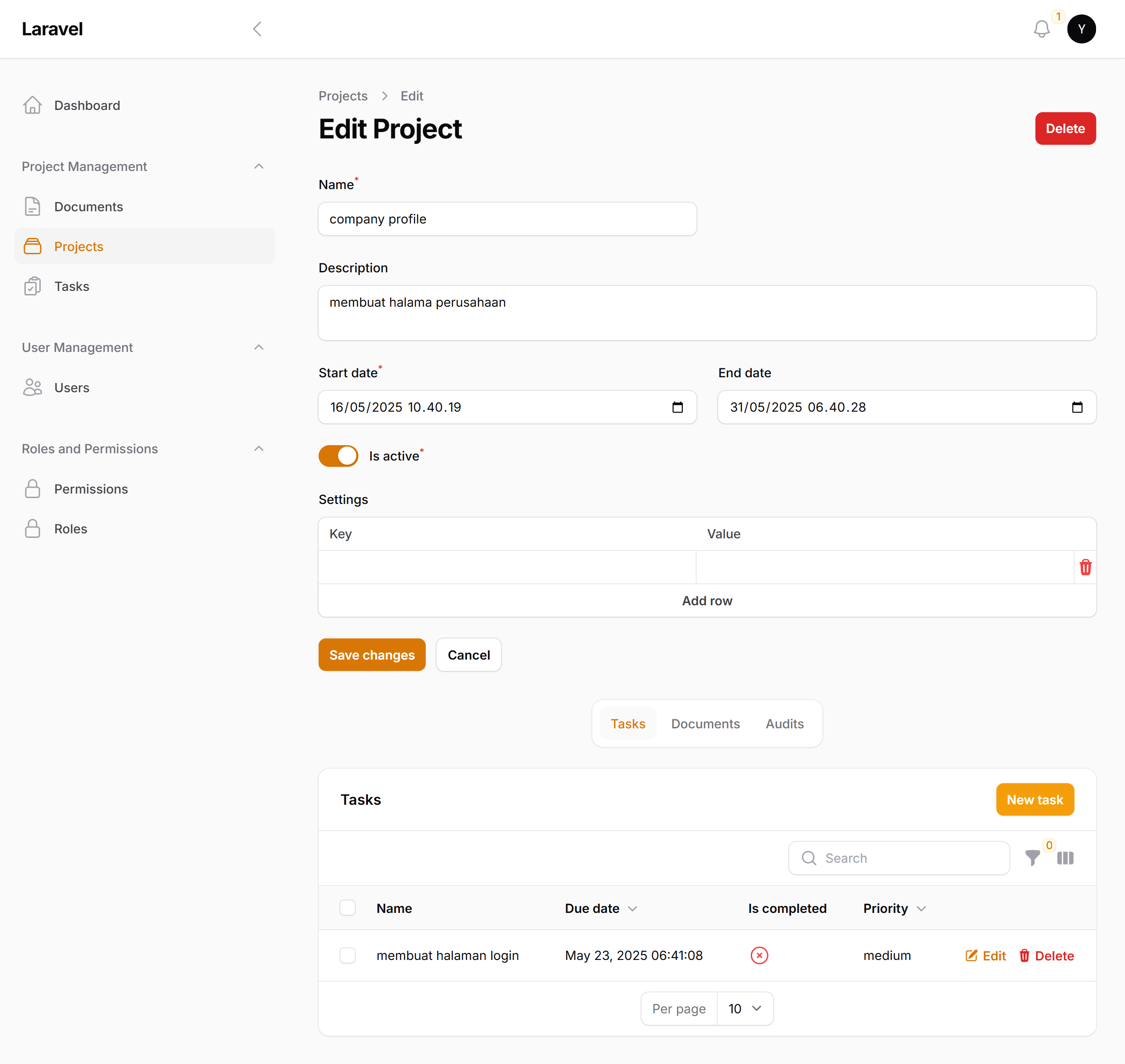 Project Management System